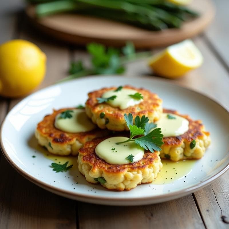 Tortitas de Garbanzo y Espárragos con Alioli de Limón: Receta Española Sin Harina en Thermomix
