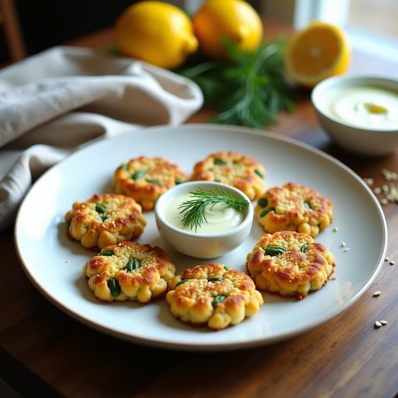 Tortitas de Garbanzo y Espárragos con Salsa de Limón y Eneldo: Receta Vegana en Thermomix y Sin Gluten