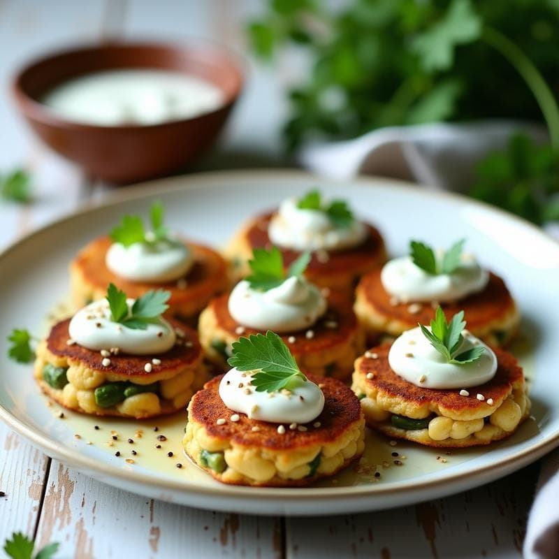 Tortitas de Garbanzo y Espárragos con Salsa de Yogur Griego: Entrante Proteico y Sin Harina