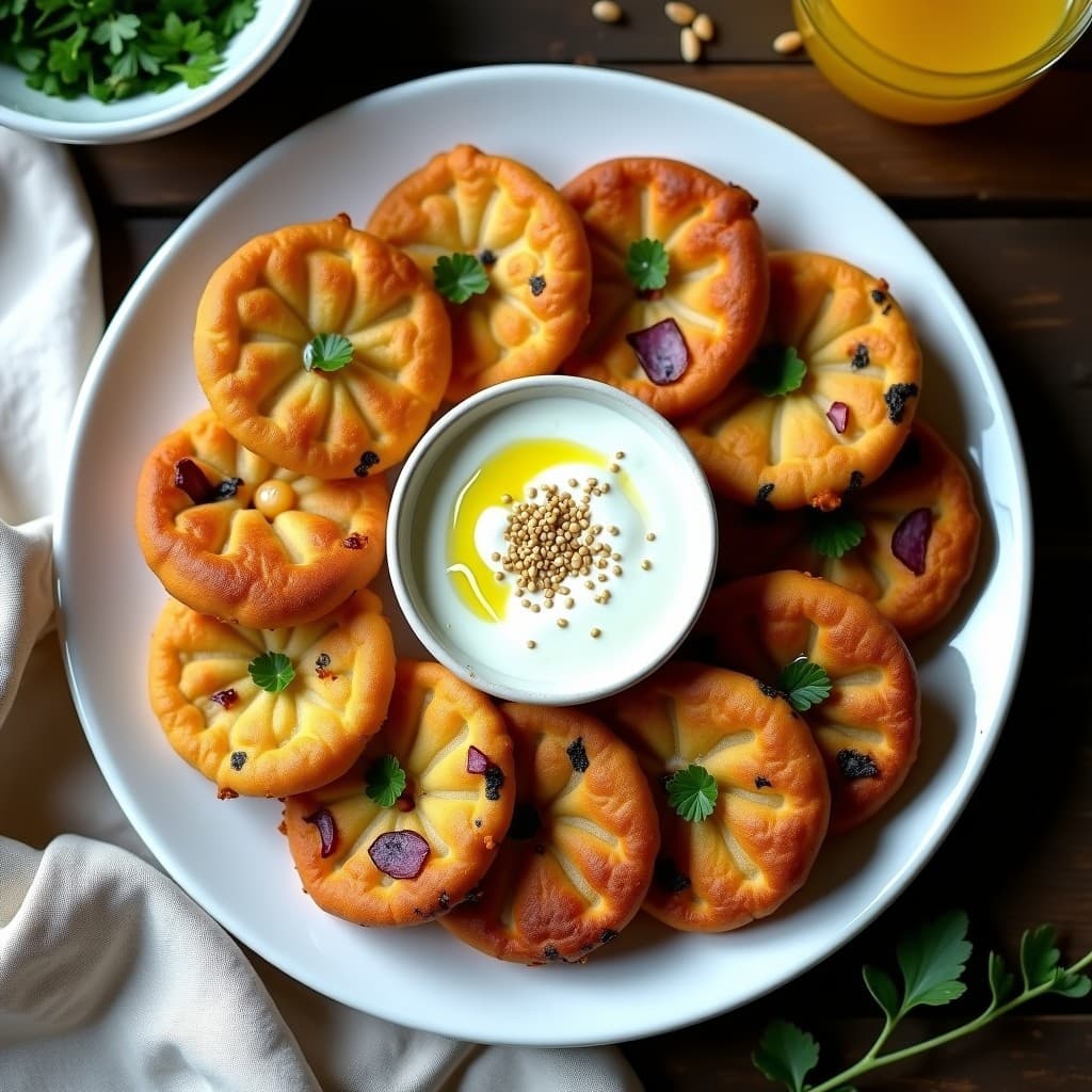 Tortitas de Garbanzos y Ajo Negro con Yogur de Soja: Desayuno Español Vegano en Airfryer