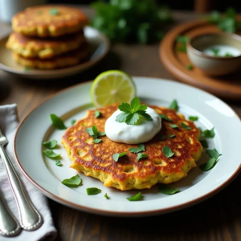Tortitas de Garbanzos y Cilantro con Salsa de Yogur de Coco: Receta India Vegana para Tupper