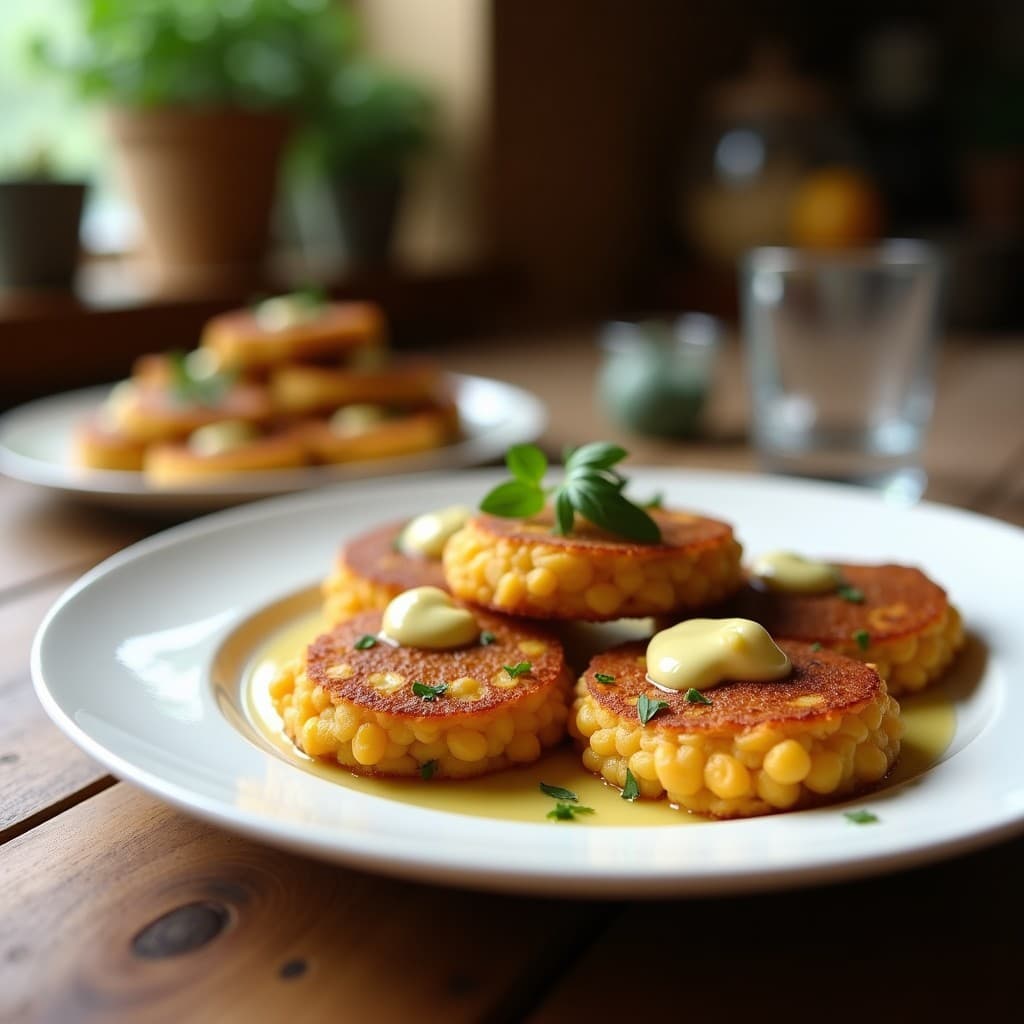 Tortitas de Garbanzos y Espárragos con Alioli Vegano: Aperitivo Mediterráneo en Airfryer