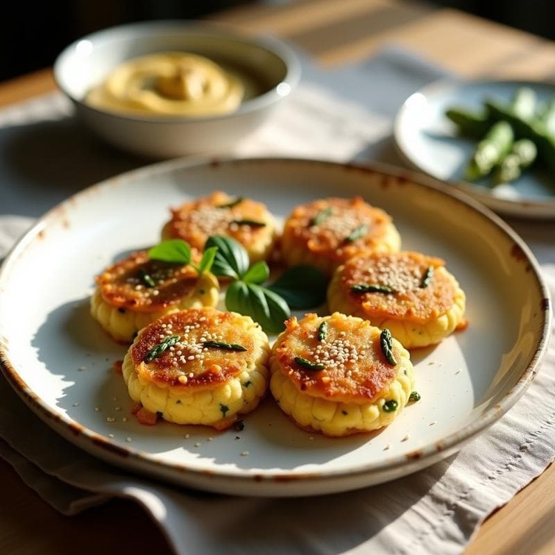 Tortitas de Garbanzos y Espárragos: Desayuno español Sin Gluten en Sartén