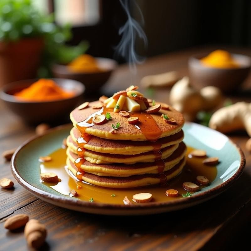 Tortitas de Hare Krishna con Sirope de Dátiles: Desayuno Indio Vegano y Sin Gluten