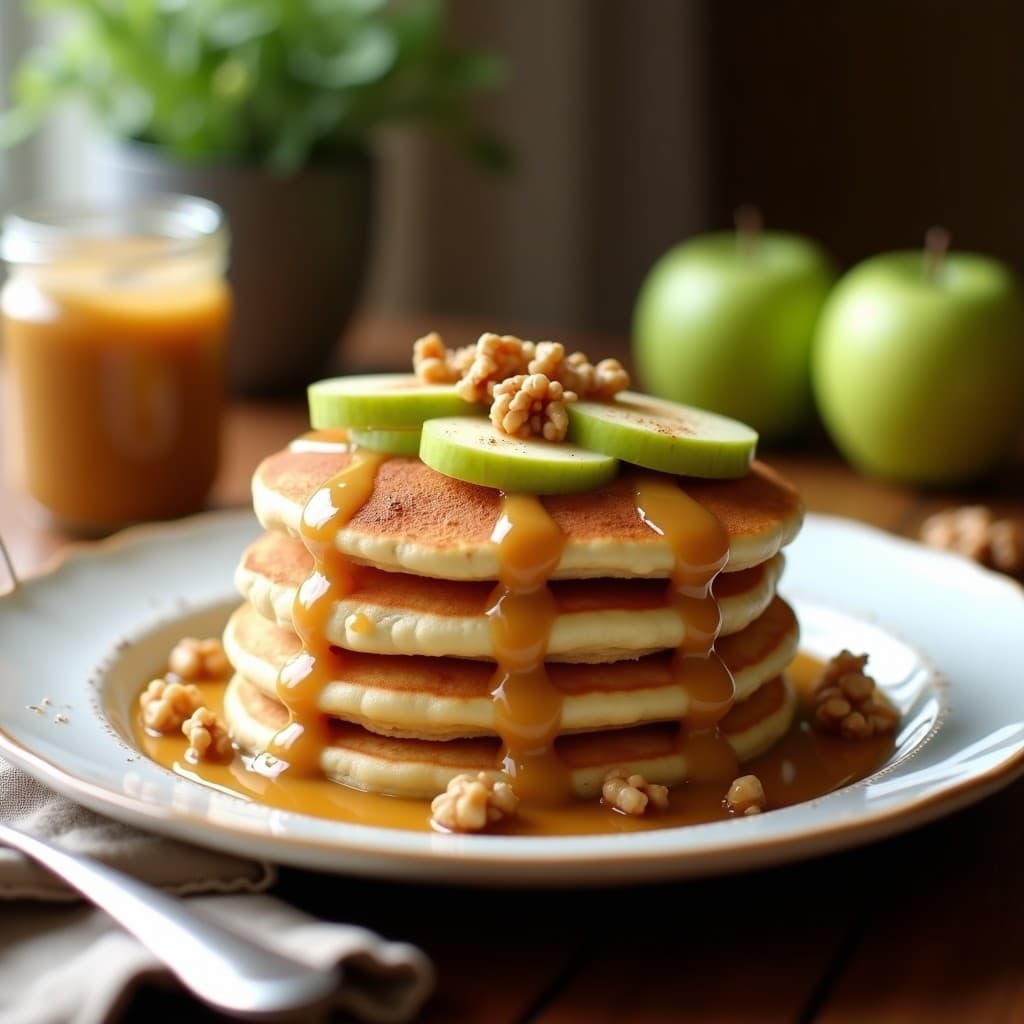 Tortitas de Harina de Algodón con Crema de Cacahuete y Rodajas de Manzana: Desayuno Keto