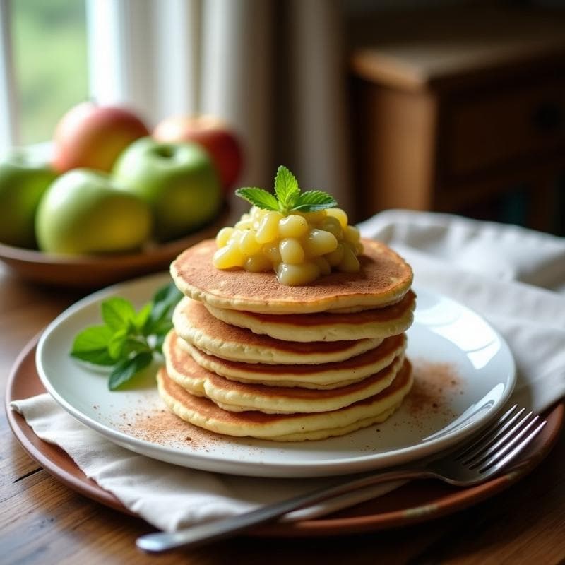 Tortitas de Harina de Almendra y Compota de Manzana: Desayuno Keto Sin Azúcar en 15 Minutos