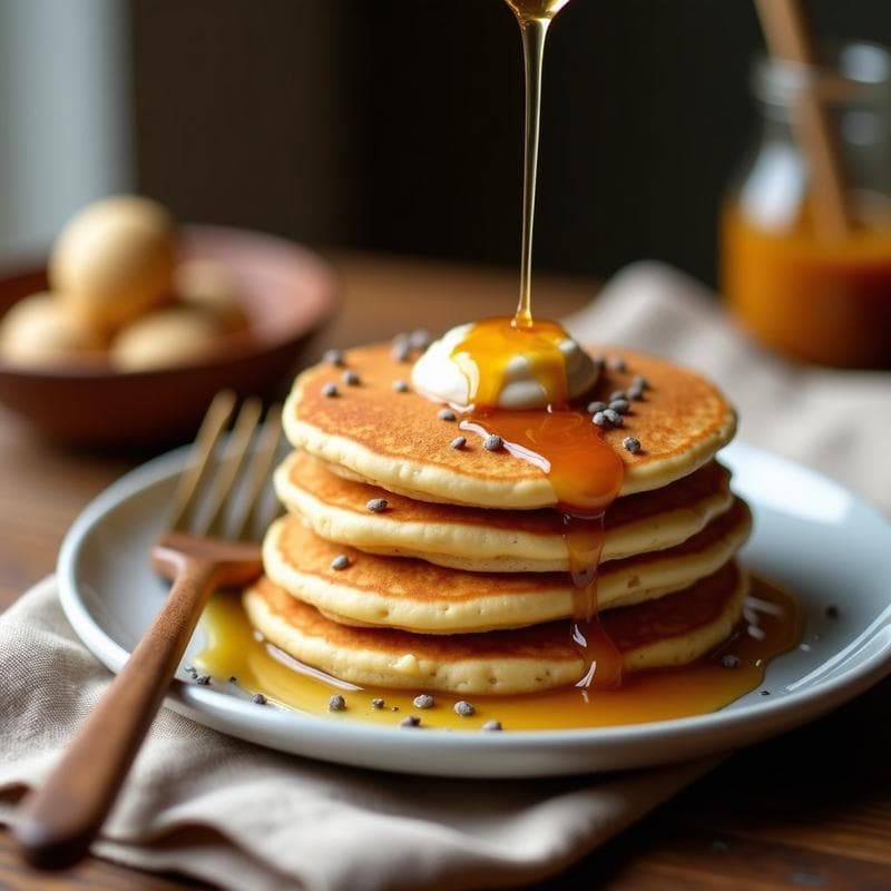 Tortitas de Harina de Castaña y Butter de Maní: Desayuno Sin Gluten y Alto en Energía
