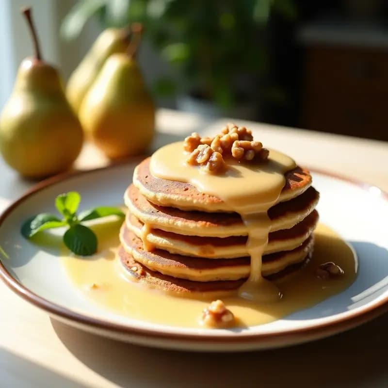 Tortitas de Harina de Castaña y Compota de Peras: Desayuno Español Keto