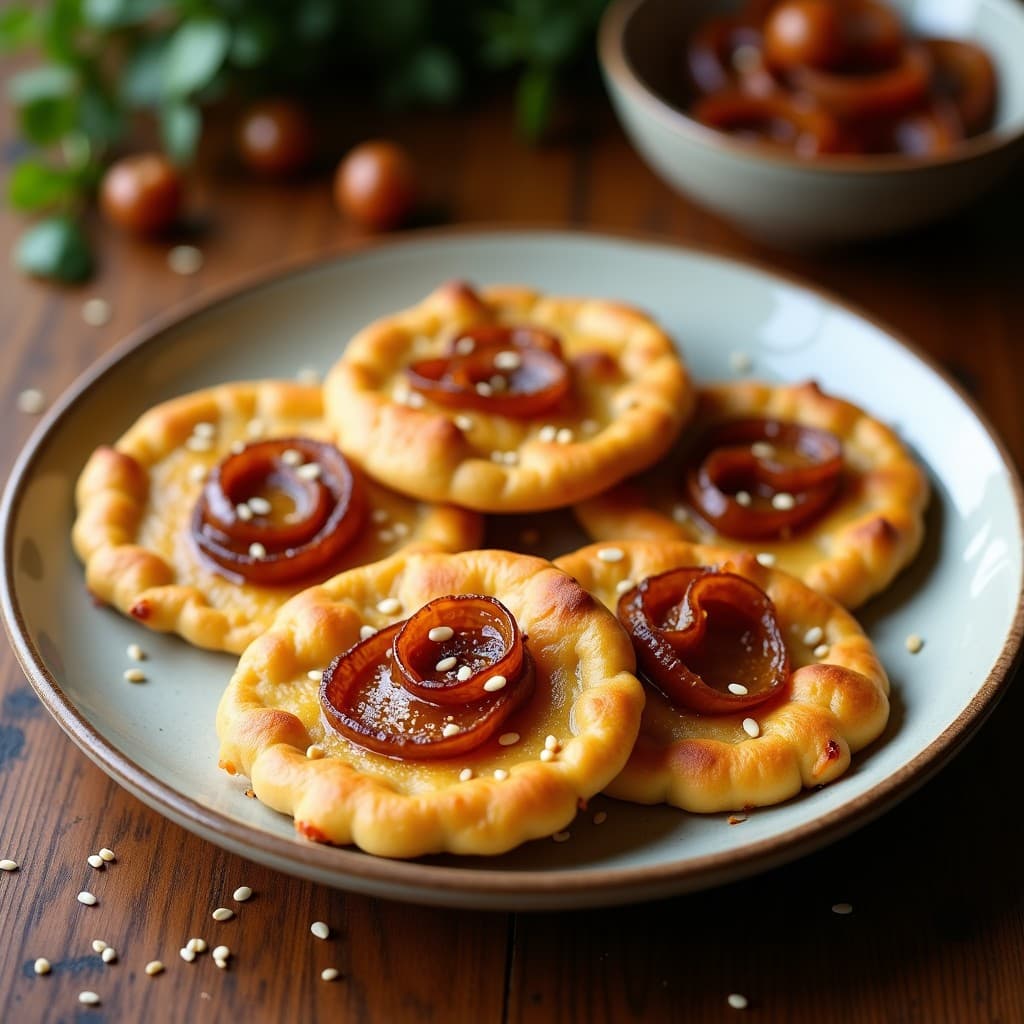 Tortitas de Harina de garbanzo con Ebirra y Cebolla Caramelizada: Receta Italiana para Tupper
