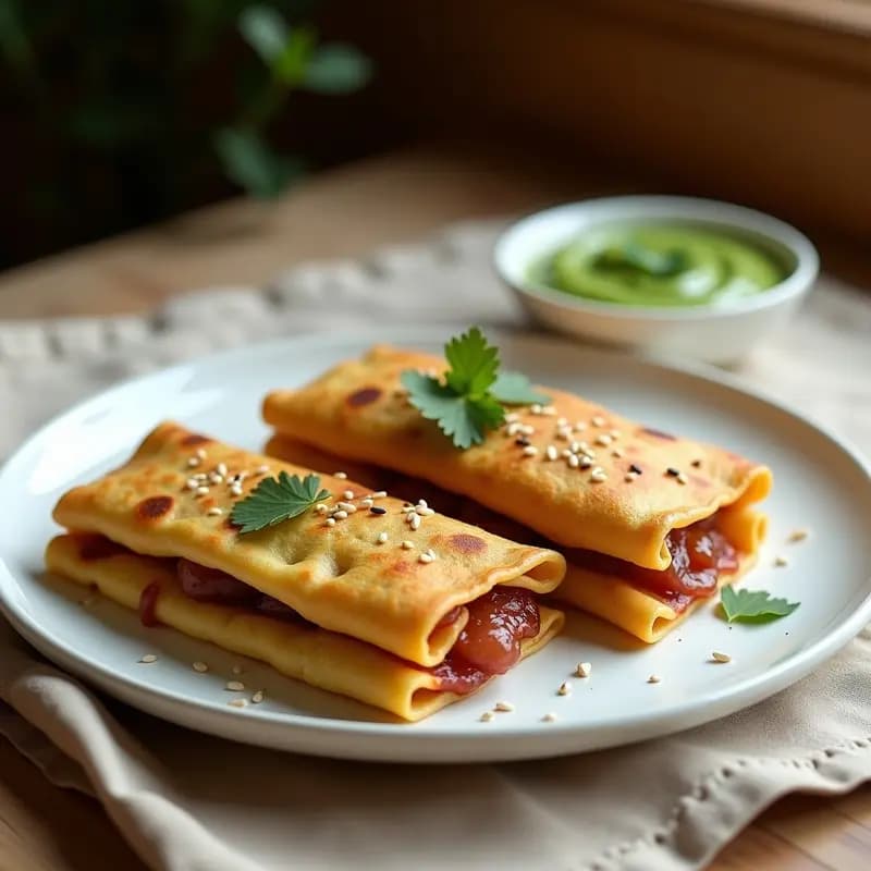 Tortitas de Harina de Garbanzo con Cúrcuma y Cebolla Caramelizada: Receta India para Desayuno