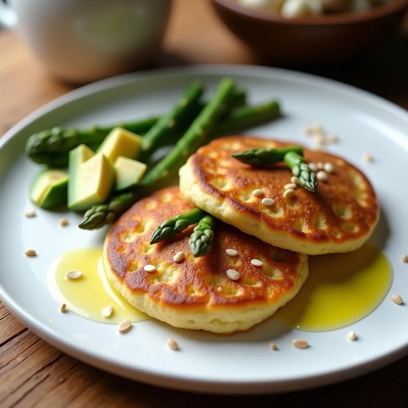 Tortitas de Harina de Garbanzo y Espárragos: Desayuno Vegano en Thermomix Sin Lactosa