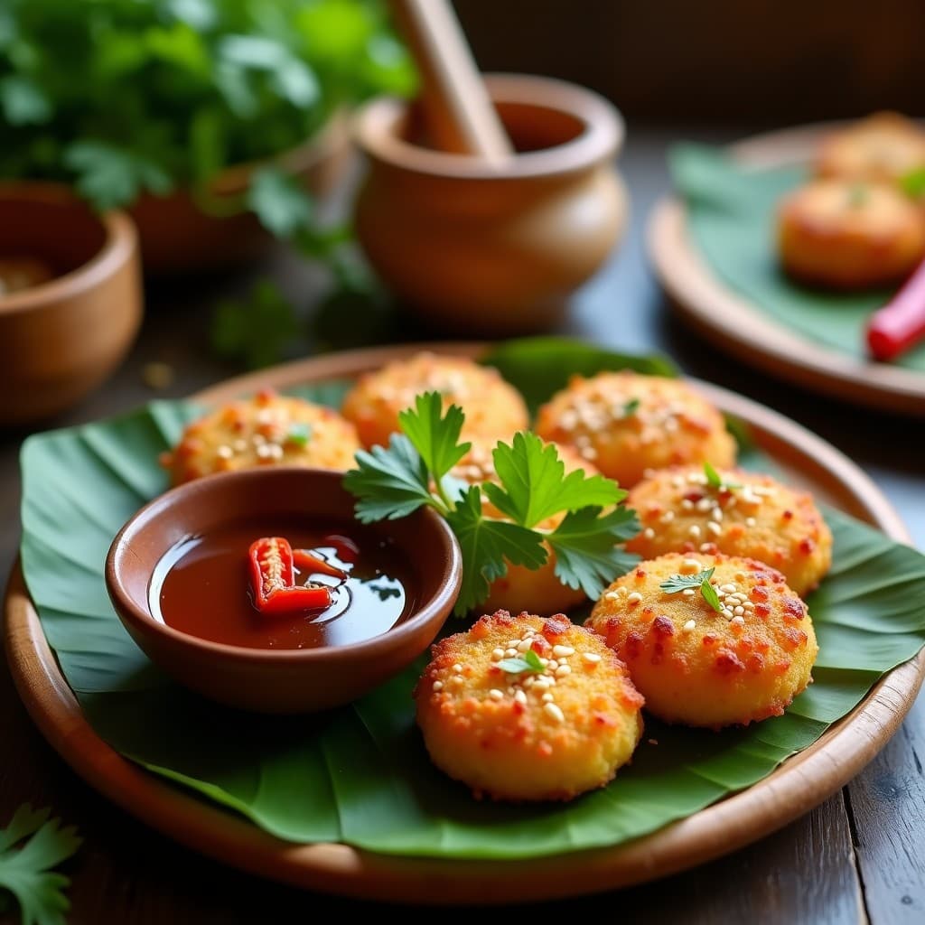 Tortitas de Harina de Grillo con Salsa de Tamarindo: Aperitivo tailandés Alto en Proteína