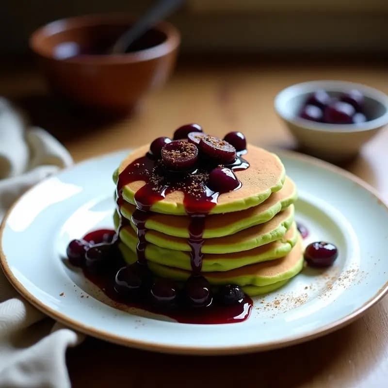 Tortitas de Harina de Guisante con Compota de Ciruela Umbó: Desayuno Sin Gluten en Airfryer