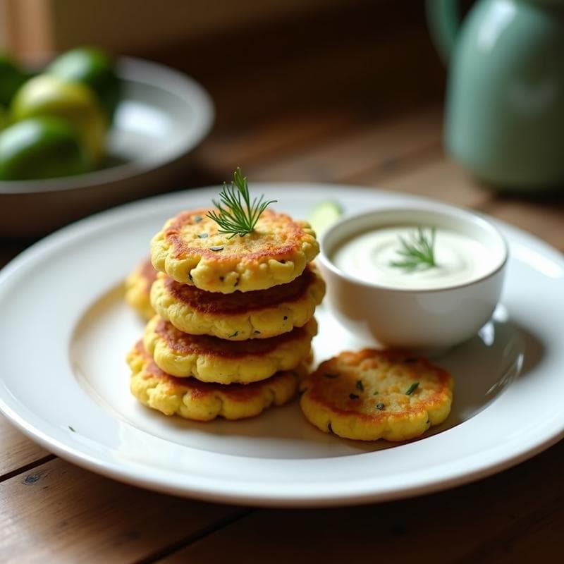 Tortitas de Harina de Lensón y Calabacín: Receta Sin Gluten en Thermomix con Dip de Yogur