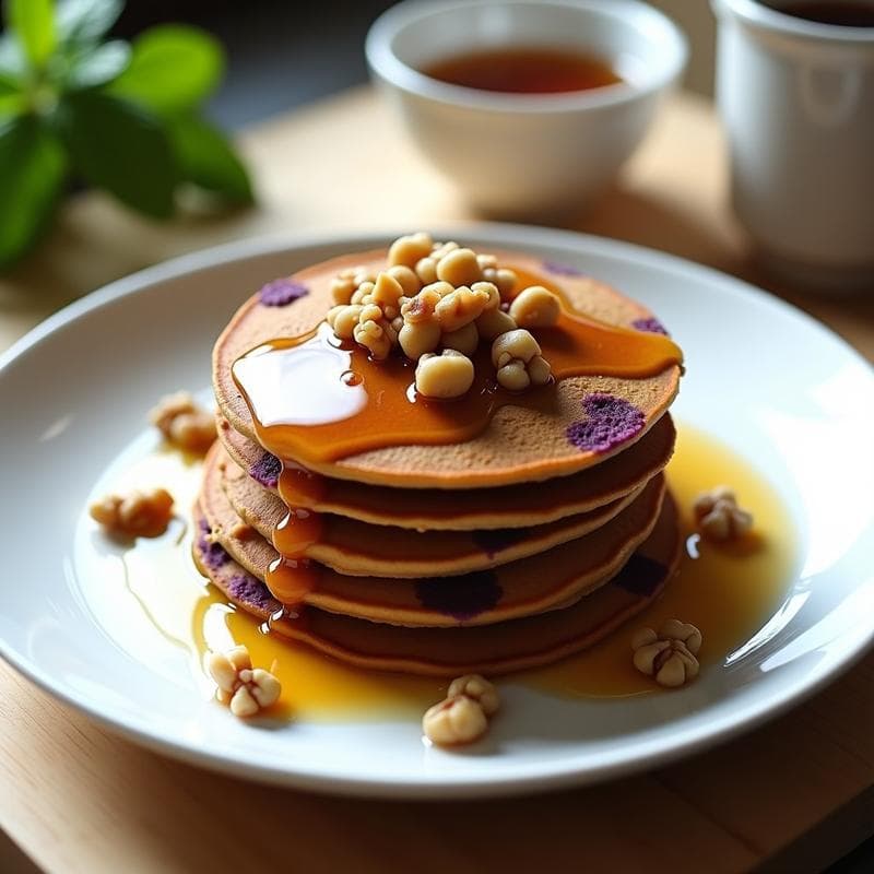 Tortitas de Harina de Sorgo y Puré de Boniato Morado: Desayuno Sin Gluten y Energético