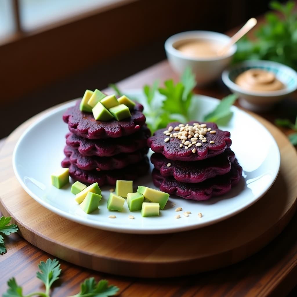 Tortitas de Lentejas Negras y Ñame Morado: Desayuno Vegano Sin Harina en Airfryer