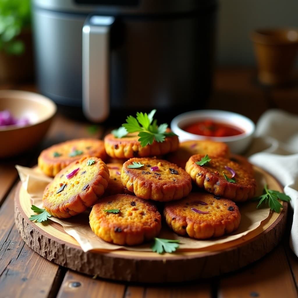 Tortitas de Lentejas Rojos y Cebolla Morada: Receta India en Airfryer Sin Gluten