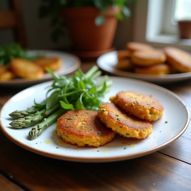 Tortitas de Lentejas Rojas y Espárragos Blancos: Desayuno Vegano Alto en Proteína en 12 Minutos
