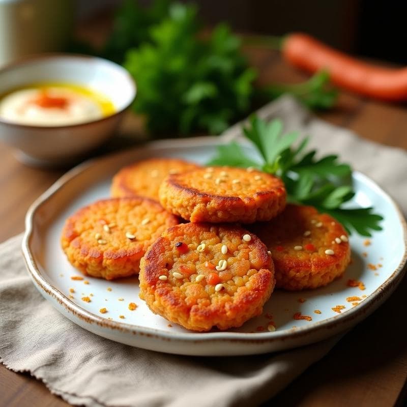 Tortitas de Lentejas Rojas y Zanahoria: Receta Sin Huevo y Crujiente en Airfryer