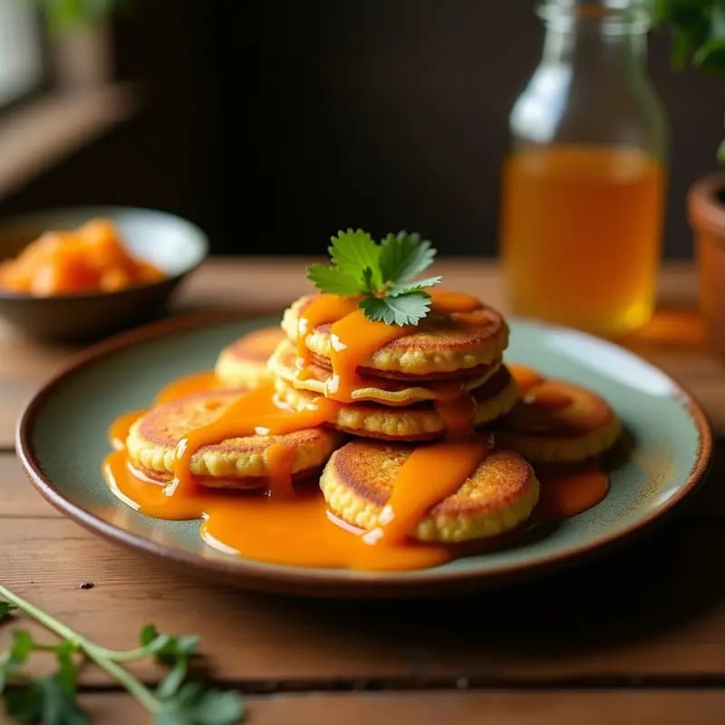Tortitas de Maíz con Salsa de Ahuyama: Desayuno Colombiano Sin Gluten y Energético