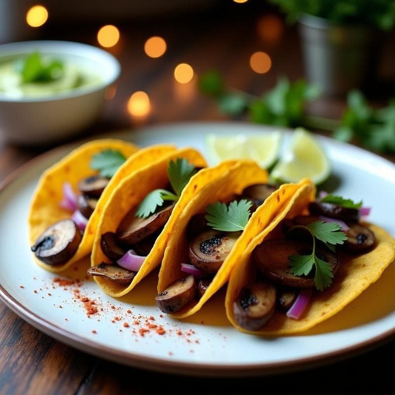 Tortitas de Maíz Azul con Champiñones Ahumados: Receta Vegana y Sin Gluten en 20 Minutos
