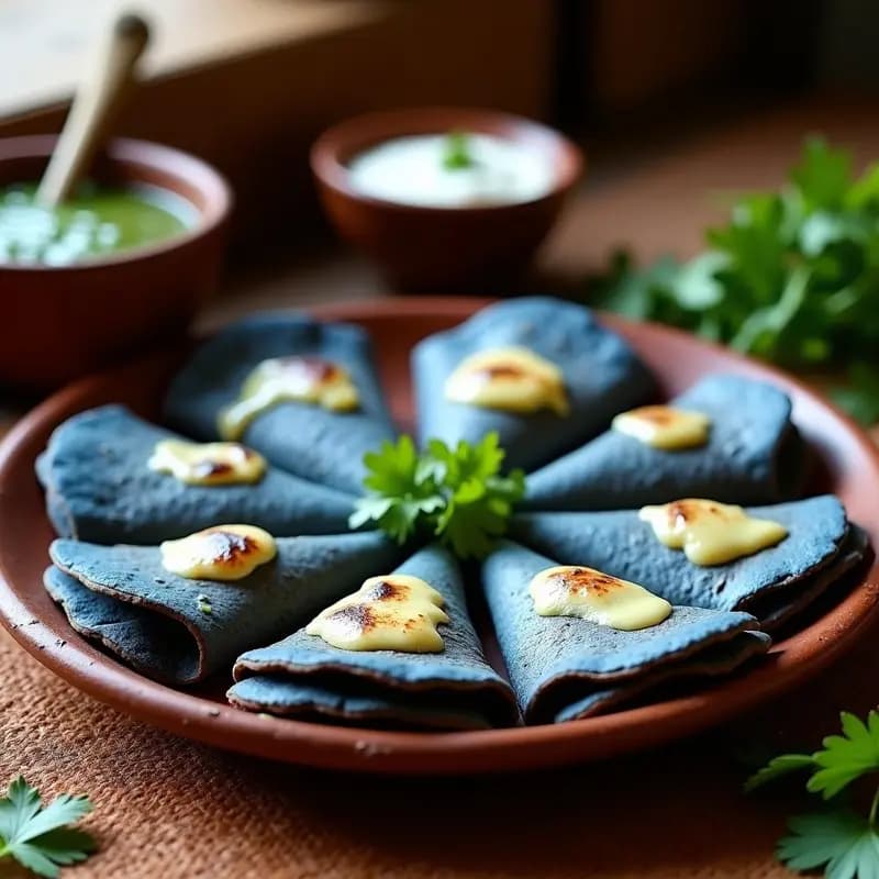 Tortitas de Maíz Azul con Queso Oaxaca: Receta Tradicional en 15 Minutos y Sin Gluten