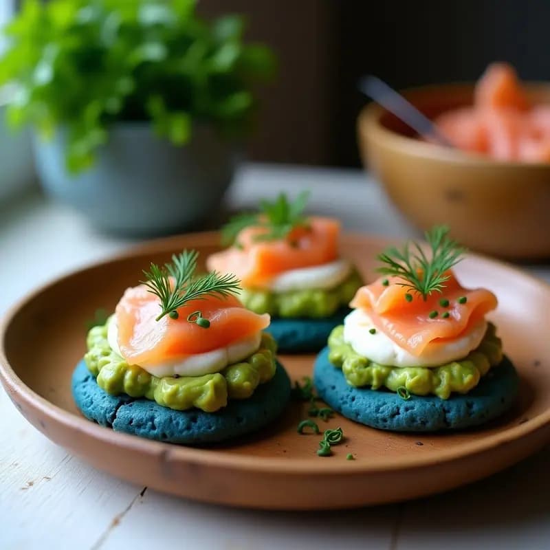 Tortitas de Maíz Azul con Salmón Ahumado: Receta Rápida y Alta en Omega-3