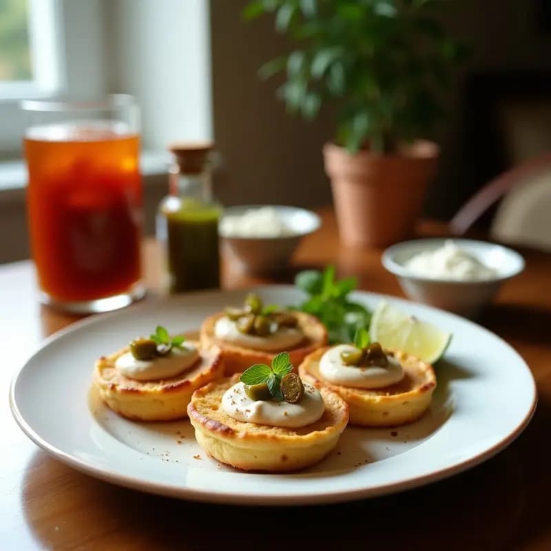 Tortitas de Maíz con Crema de Pimientos Asados y Anchoas: Desayuno Mediterráneo Keto