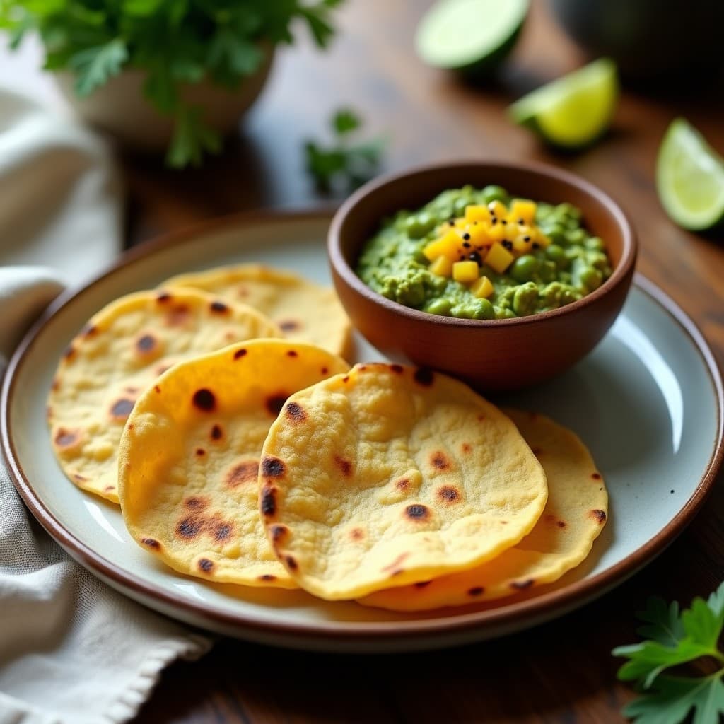 Tortitas de Maíz con Guacamole de Edamame y Granadilla: Desayuno Vegano y Alto en Proteína