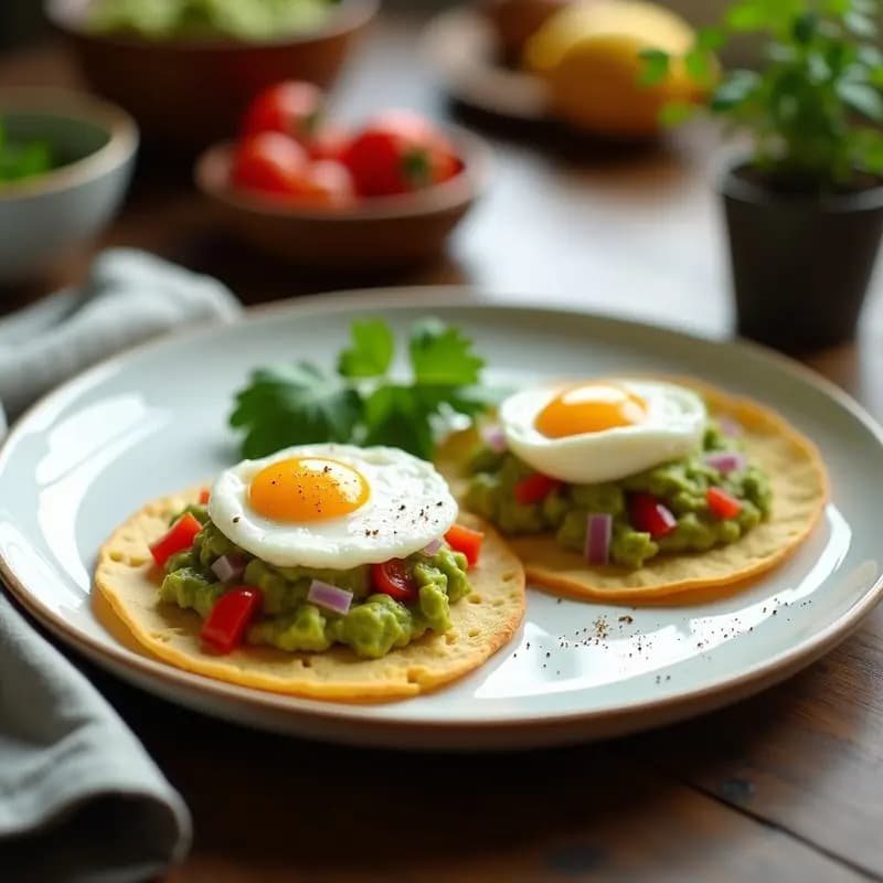 Tortitas de Maíz con Guacamole y Huevo Poché: Receta Colombiana para Desayuno Energético