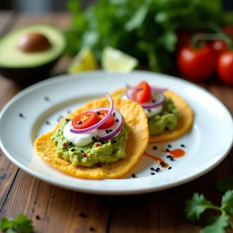 Tortitas de Maíz con Guacamole y Salsa Picante: Snack mexicano en 10 minutos