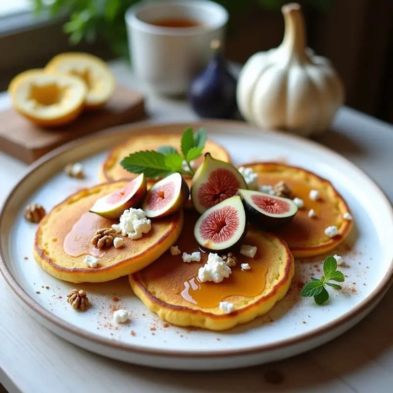 Tortitas de Maíz con Higos y Queso de Cabra: Desayuno Francés sin Horno