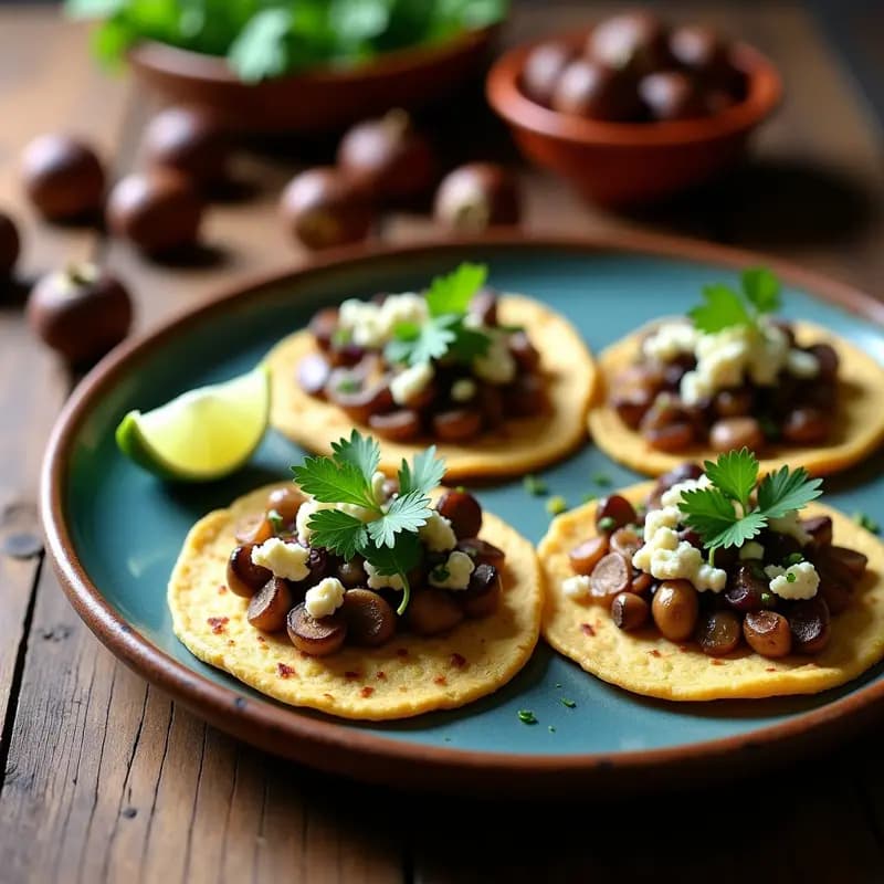 Tortitas de Maíz con Hongo Ostra y Queso de Castaña: Receta Mexicana Vegana para Desayunar