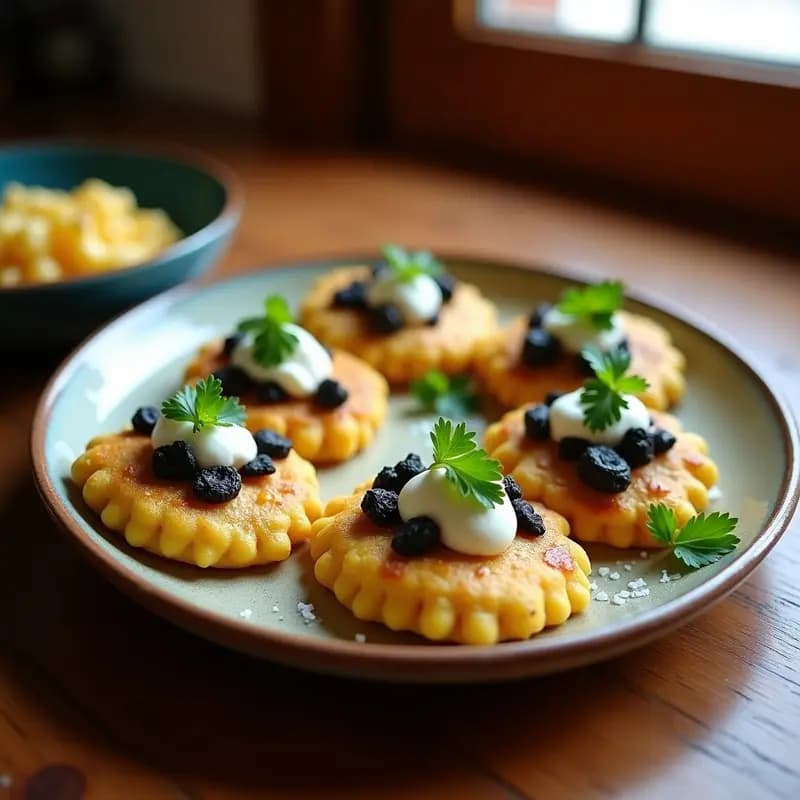 Tortitas de Maíz con Huitlacoche y Queso de Cabra: Receta Mexicana de Autor en Airfryer