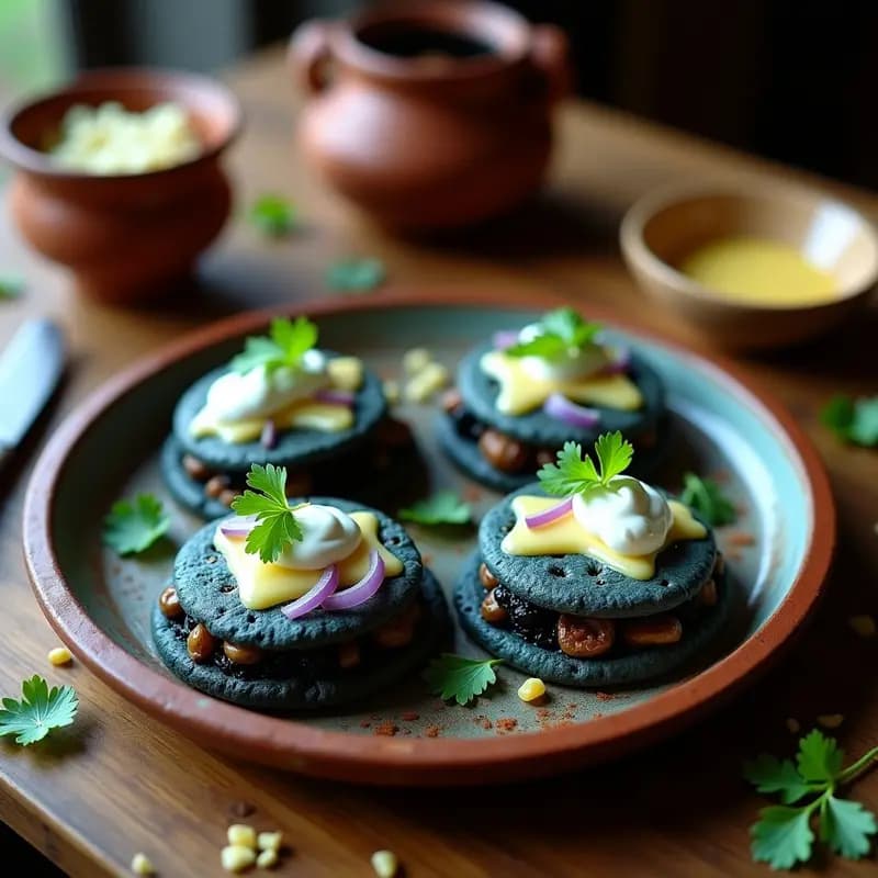 Tortitas de Maíz con Huitlacoche y Queso Oaxaca: Desayuno Mexicano de Lujo