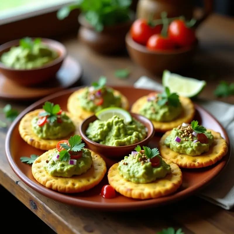 Tortitas de maíz mexicanas con guacamole: Aperitivo sin gluten y alto en fibra