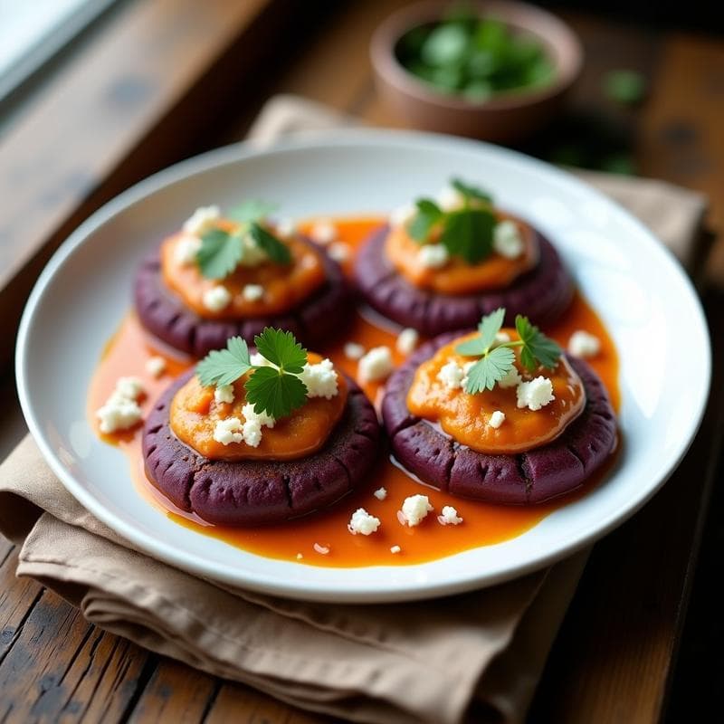 Tortitas de Maíz Morado con Relleno de Pollo al Curry: Receta Peruana en Airfryer