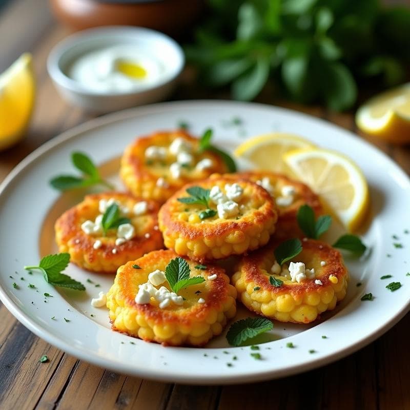 Tortitas de Maíz y Queso Feta: Entrante Griego Crujiente en Airfryer