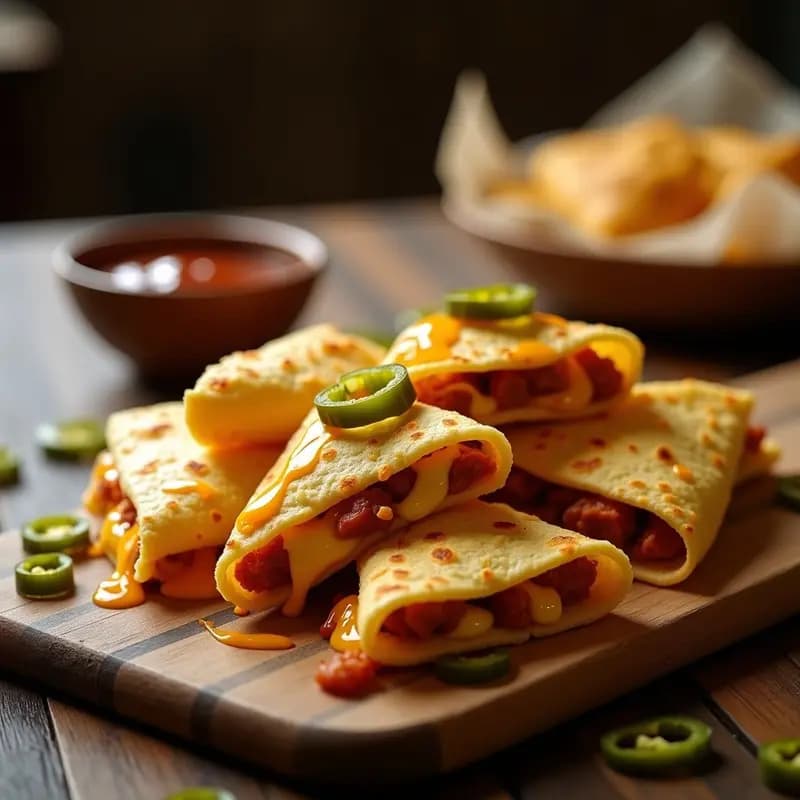 Tortitas de Maíz con Queso Fundido, Chorizo y Jalapeños: El Snack Perfecto para el Fútbol