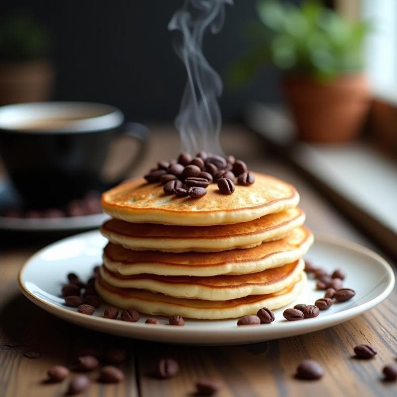 Tortitas de Café y Cacao Nibs: Receta de Desayuno Alta en Proteína Sin Harina