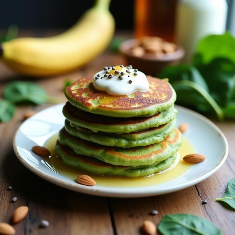 Tortitas de Espinacas y Plátano: Receta de Desayuno Alto en Proteína Sin Harina