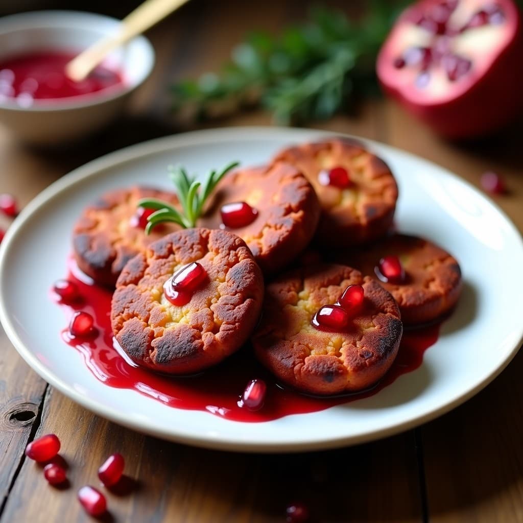 Tortitas de Queso de Cabra y Remolacha con Reducción de Granadina: Receta Vegana Gourmet en Airfryer