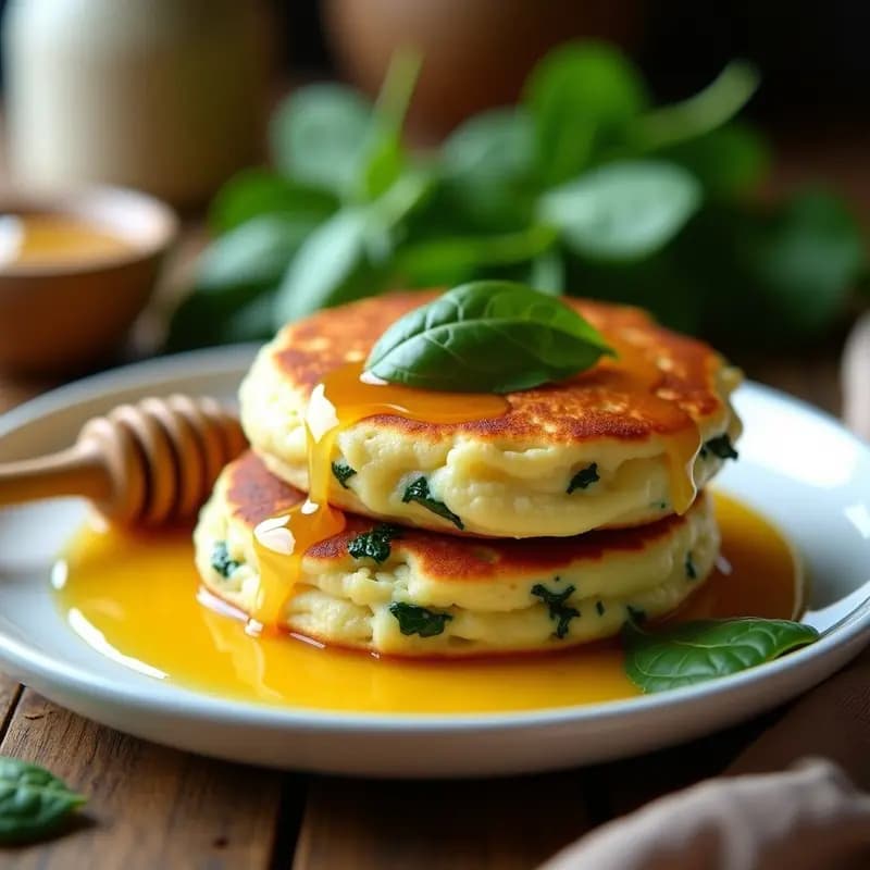 Tortitas de Queso Fresco con Miel y Espinacas: Receta Rápida y Alta en Proteínas