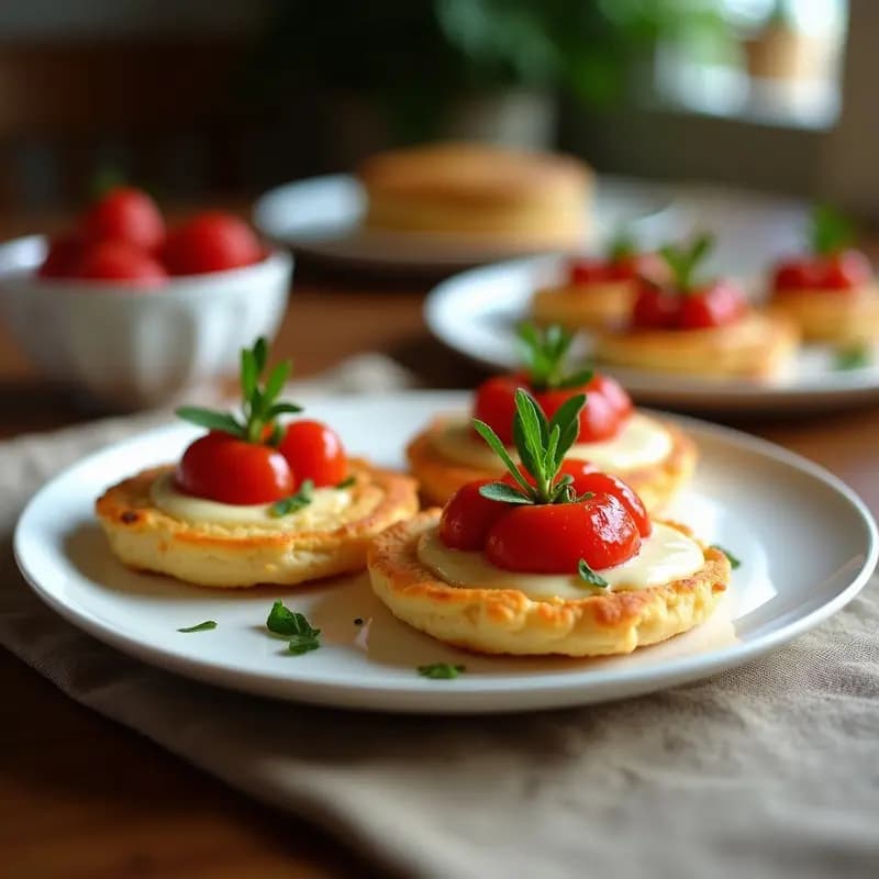 Tortitas de Queso con Mermelada de Frambuesa y Nata: Receta de Desayuno Hipercalórico