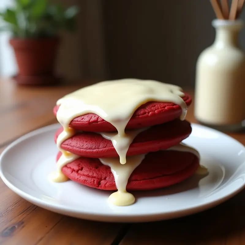 Tortitas de Red Velvet rellenas de Crema de Queso y Bañadas en Chocolate Blanco: Receta para Antojos
