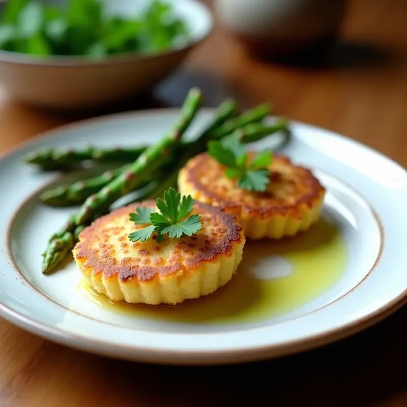 Tortitas de Socarrat con Espárragos Verdes: Desayuno Valenciano Sin Harina