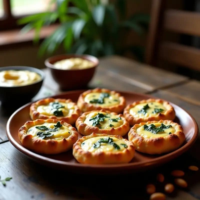 Tortitas de Socarrat con Espinacas y Piñones: Receta Valenciana Sin Harina