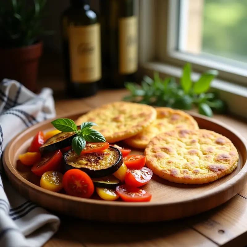 Tortitas de Socca con Ratatouille: Receta Provenzal Sin Gluten con Harina de Garbanzo
