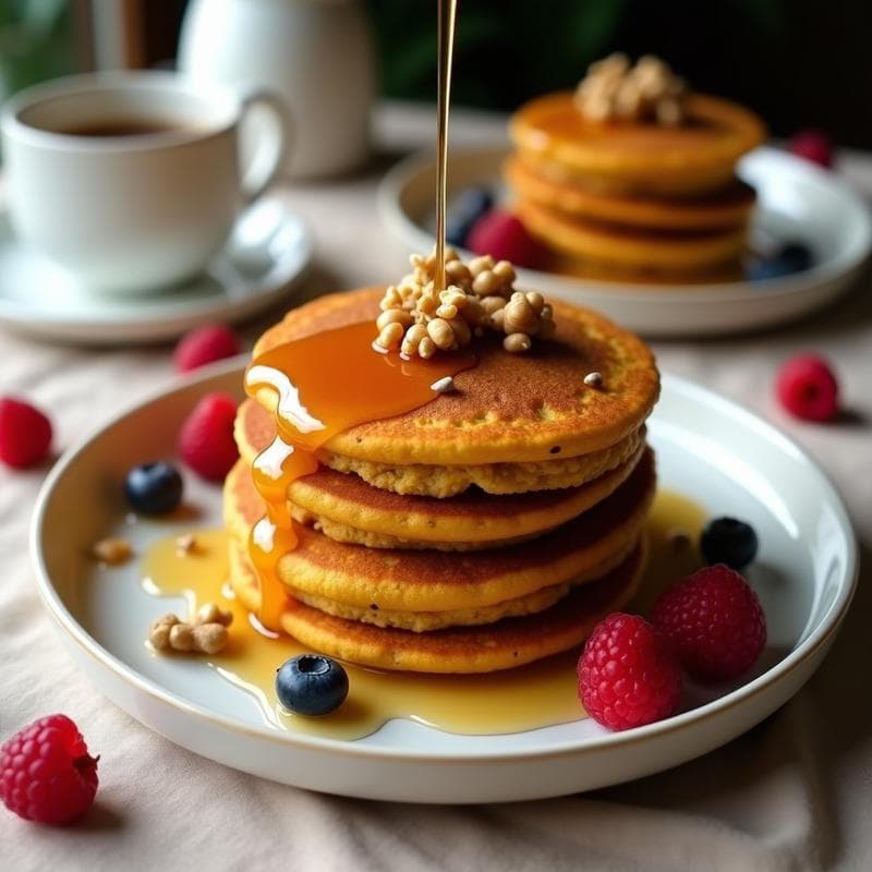 Tortitas de Harina de Teff y Puré de Calabaza: Desayuno Africano Sin Gluten y Sin Lactosa