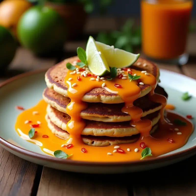 Tortitas de Harina de Teff con Salsa de Mango y Chile: Desayuno Etiopía Sin Gluten